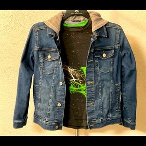 Boys Hooded Jean Jacket with long sleeve shirt